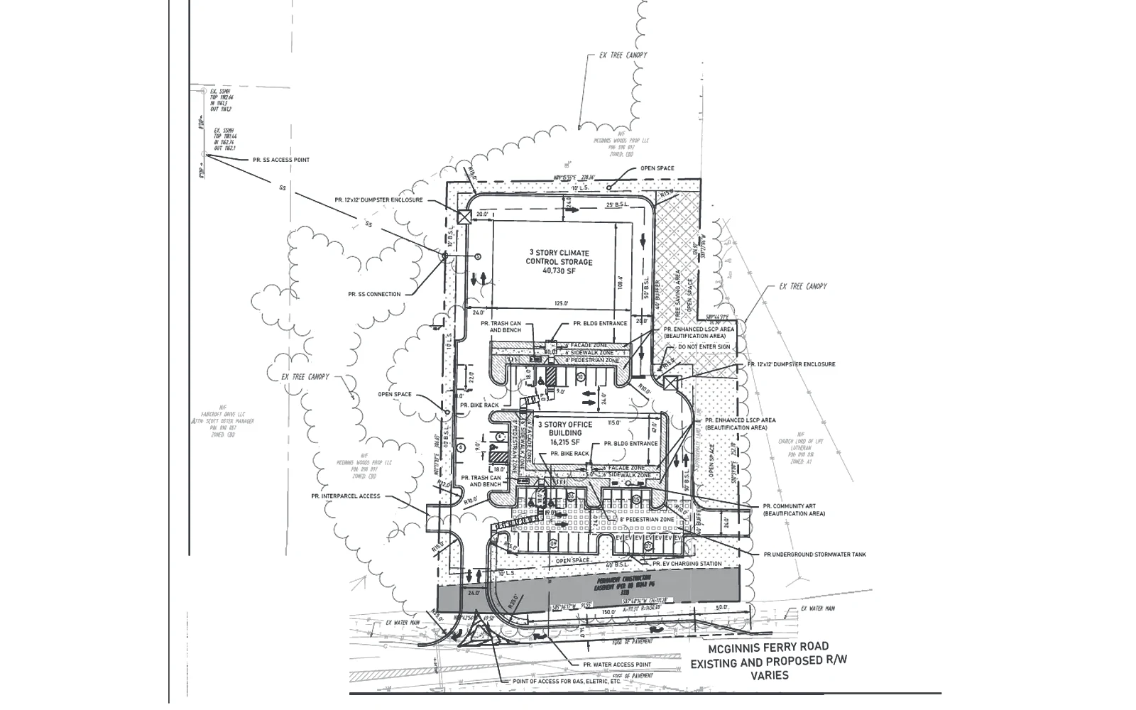 Site plan, CP250034 for 5370 McGinnis Ferry Road