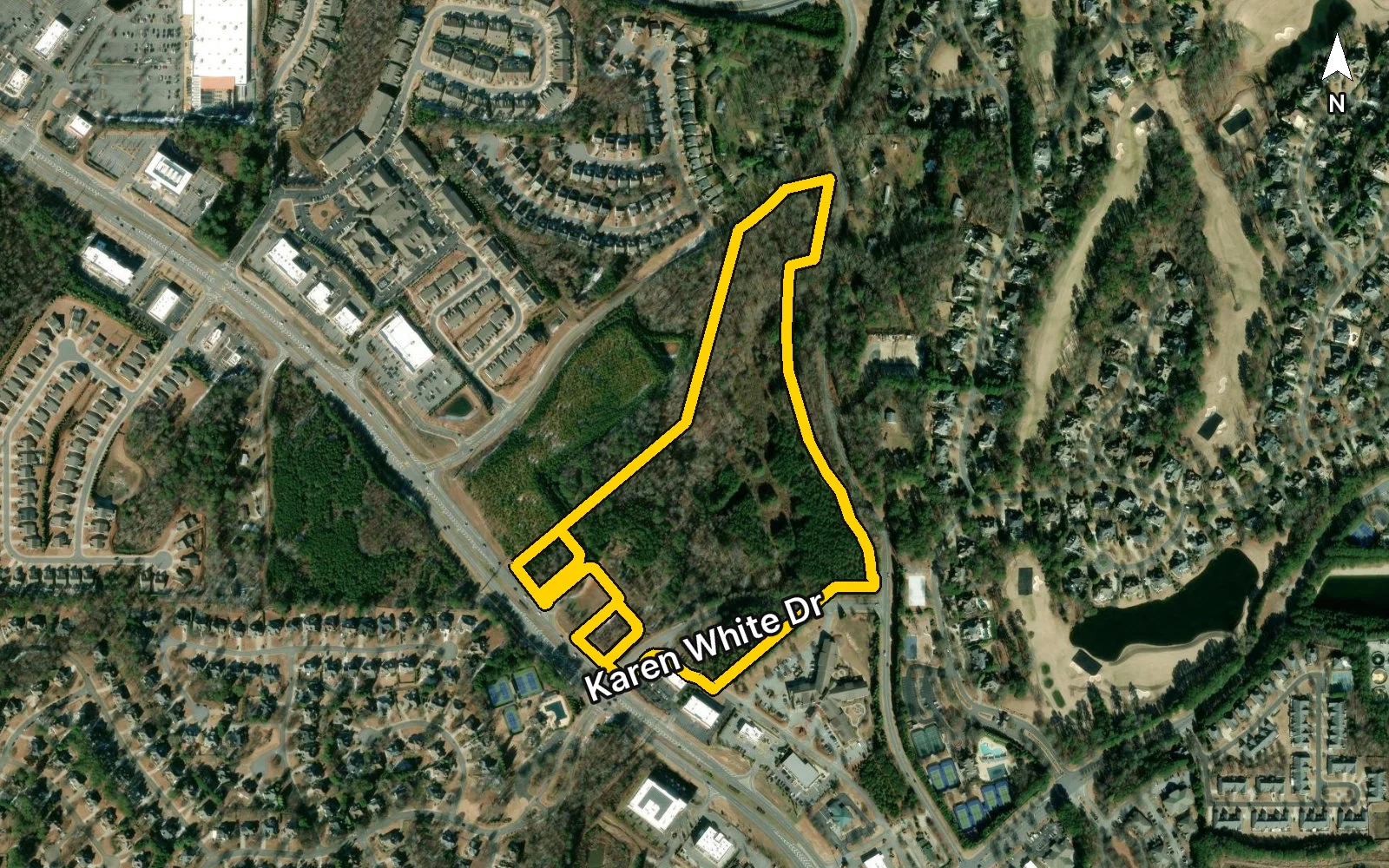 Aerial, Esri, Maxar for Peachtree Parkway