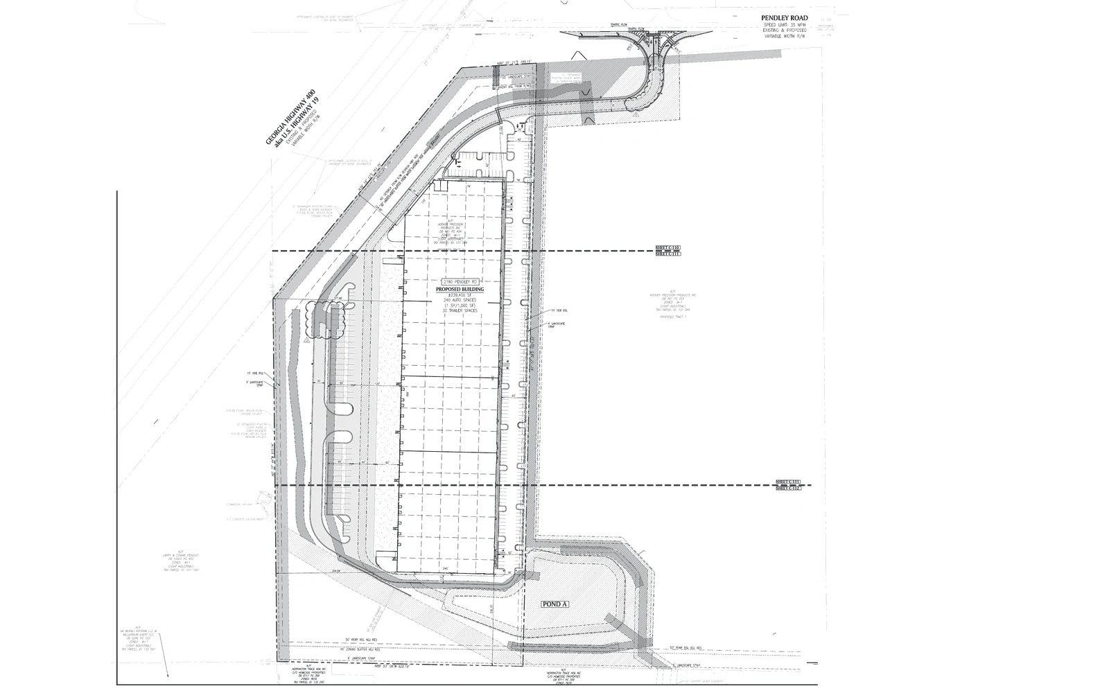 Site plan, SD260011 for 2180 Pendley Road
