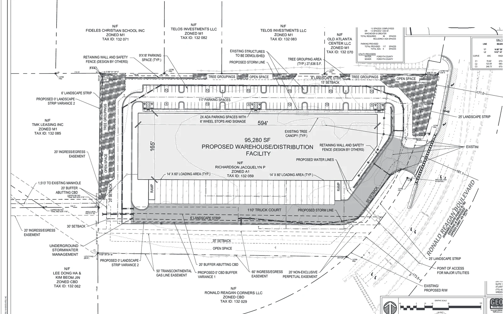 Site plan, ZA4244 for 2340 Ronald Reagan Boulevard