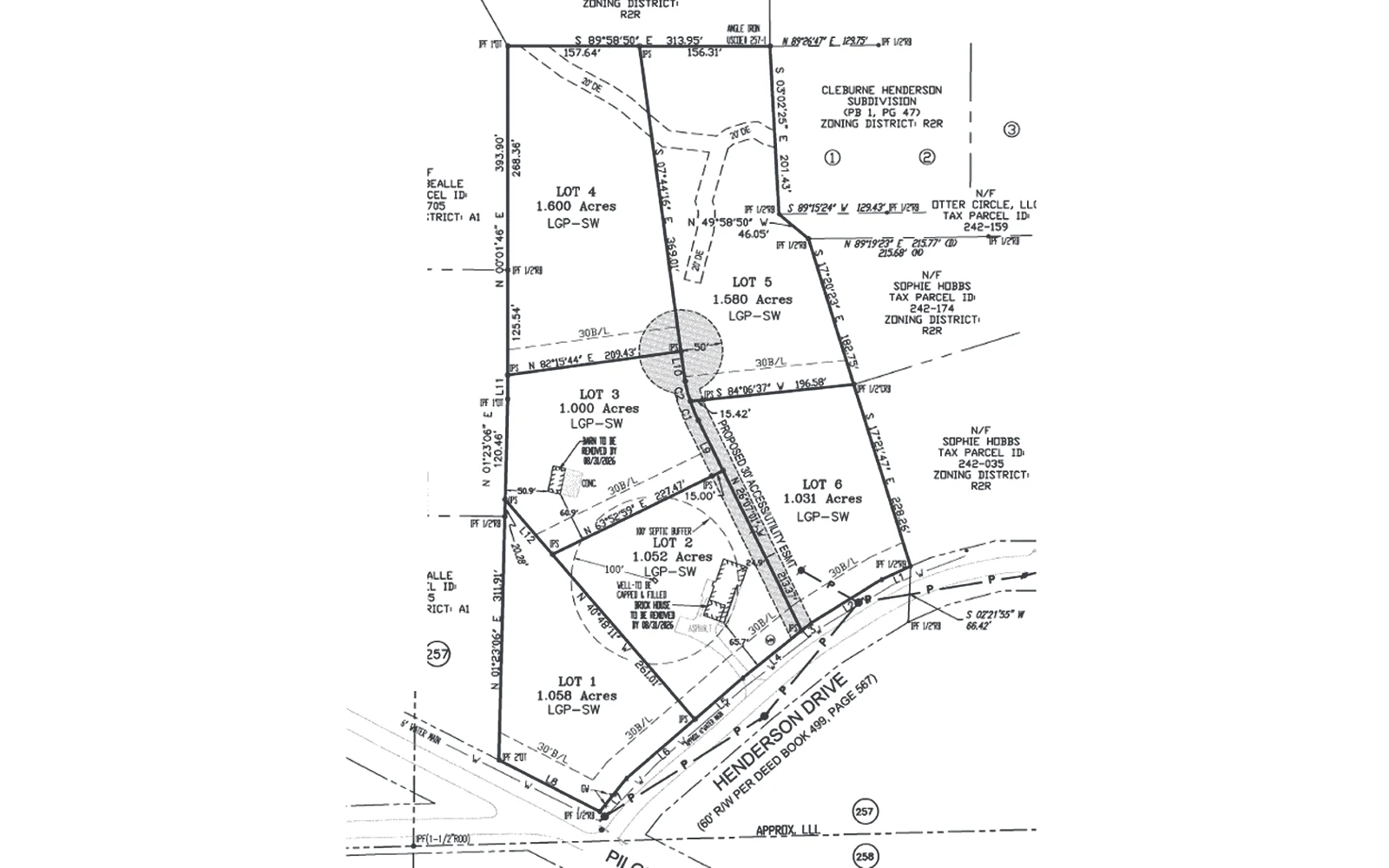 Minor plat, MP260057 for 3325 Henderson Drive (Henderson Farms)