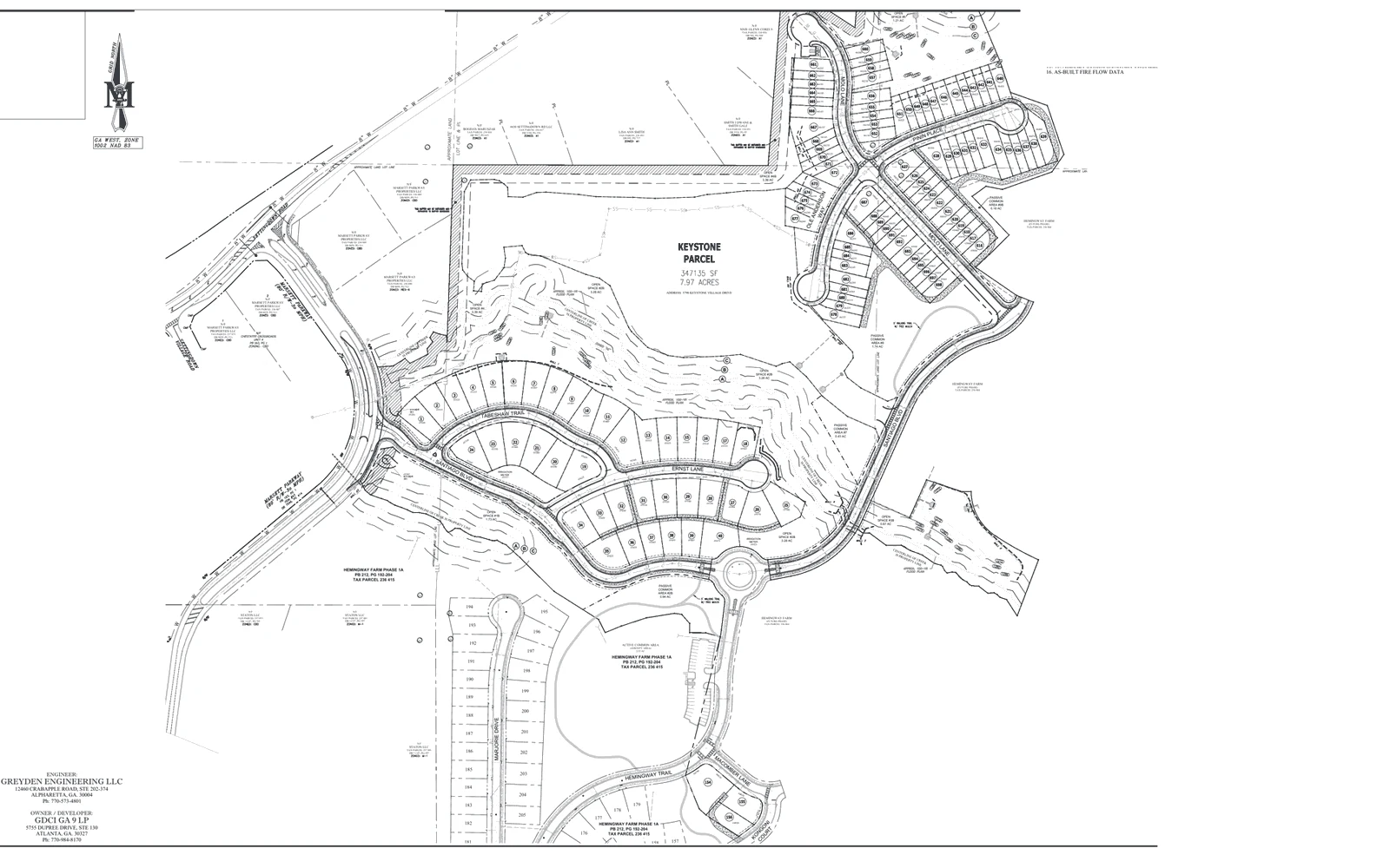Final plat, FP240023 for Hemingway Farm, Phase 1B