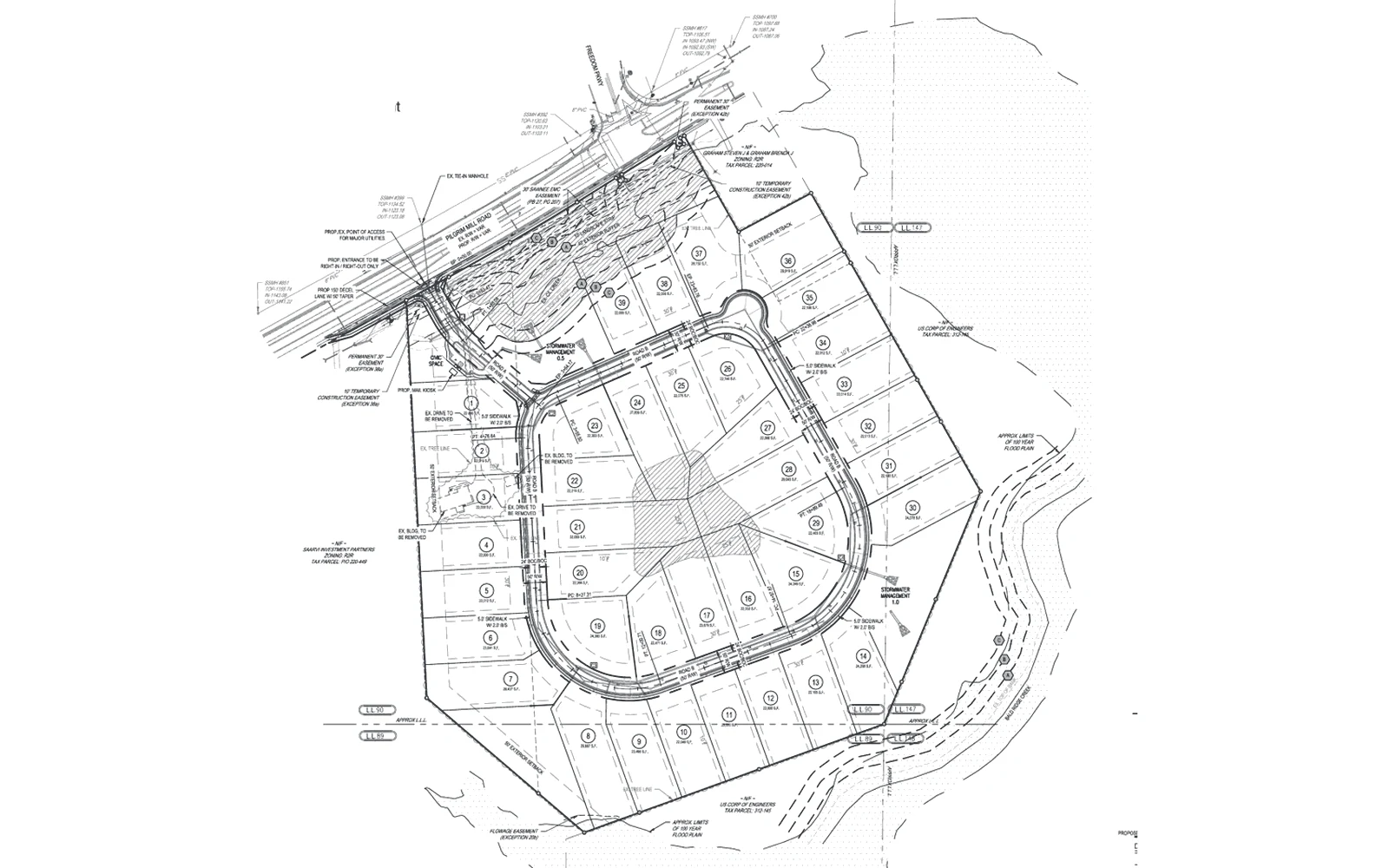 Site plan, SP240015 for Pilgrim Mill Road (Sterling Crest)