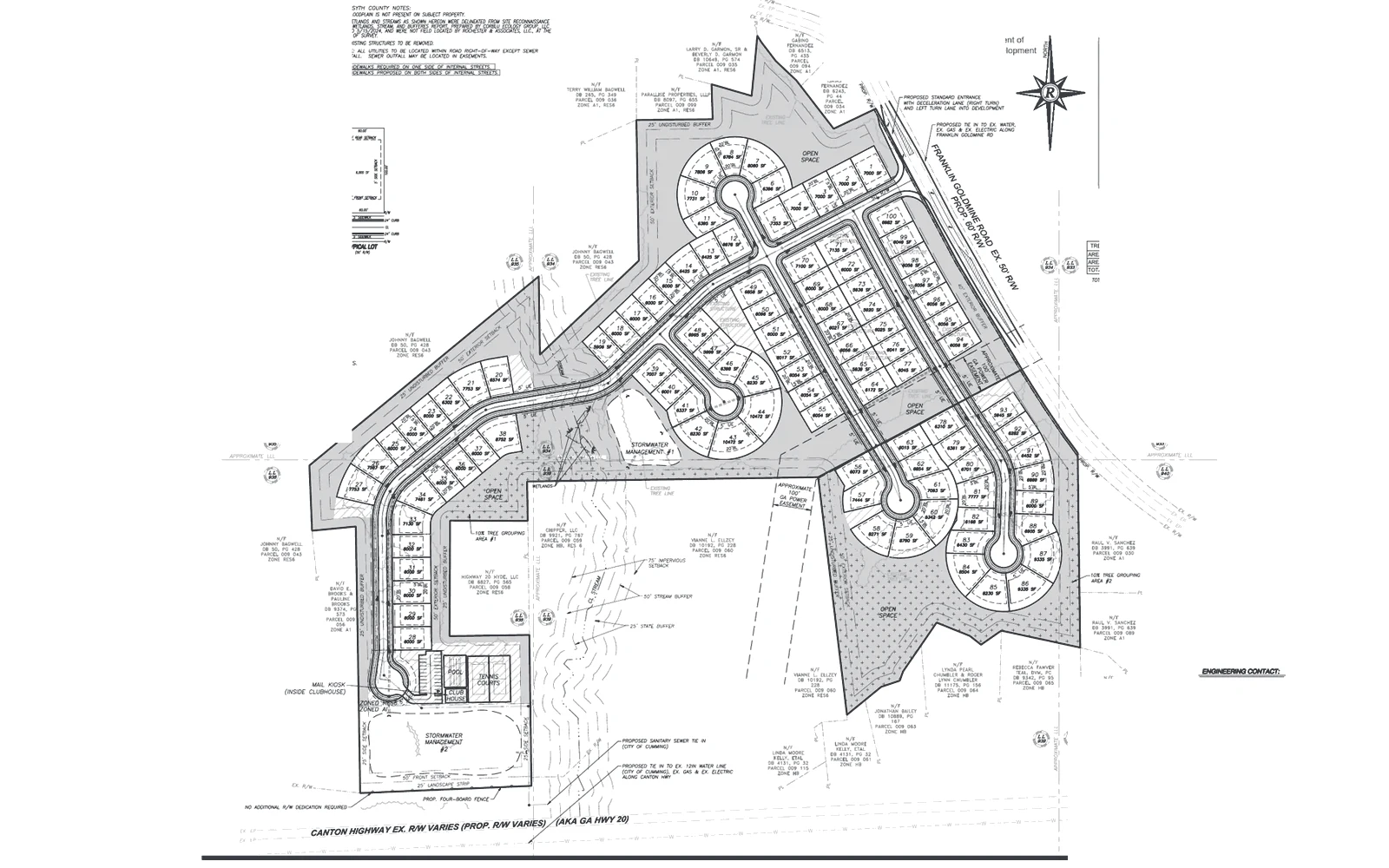Site plan, SP240008 for 4355 Franklin Goldmine Road and 4470 Canton Highway