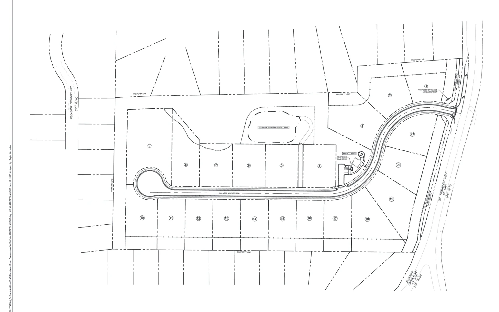Lot layout, RC250030 for 3025 Dr Bramblett Road (Solmere)