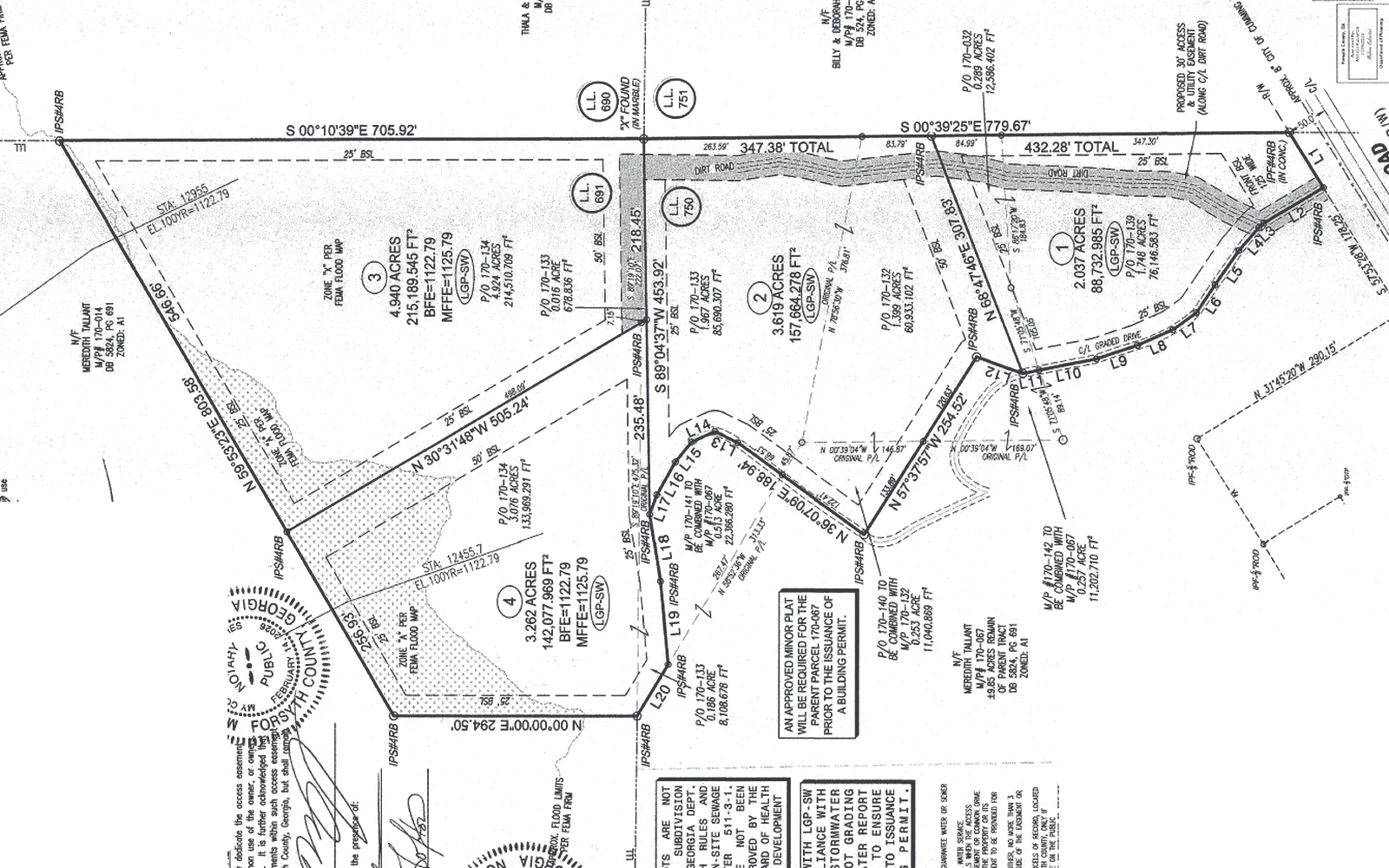 Minor plat, MP250270 for Spot Road and Twin Lakes Road