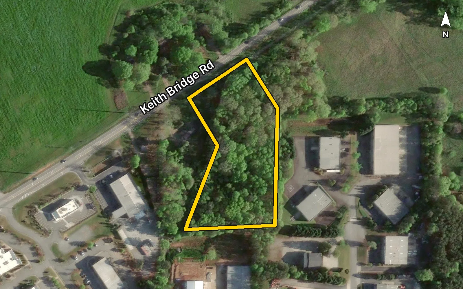 Aerial, Esri, Maxar for Keith Bridge Road