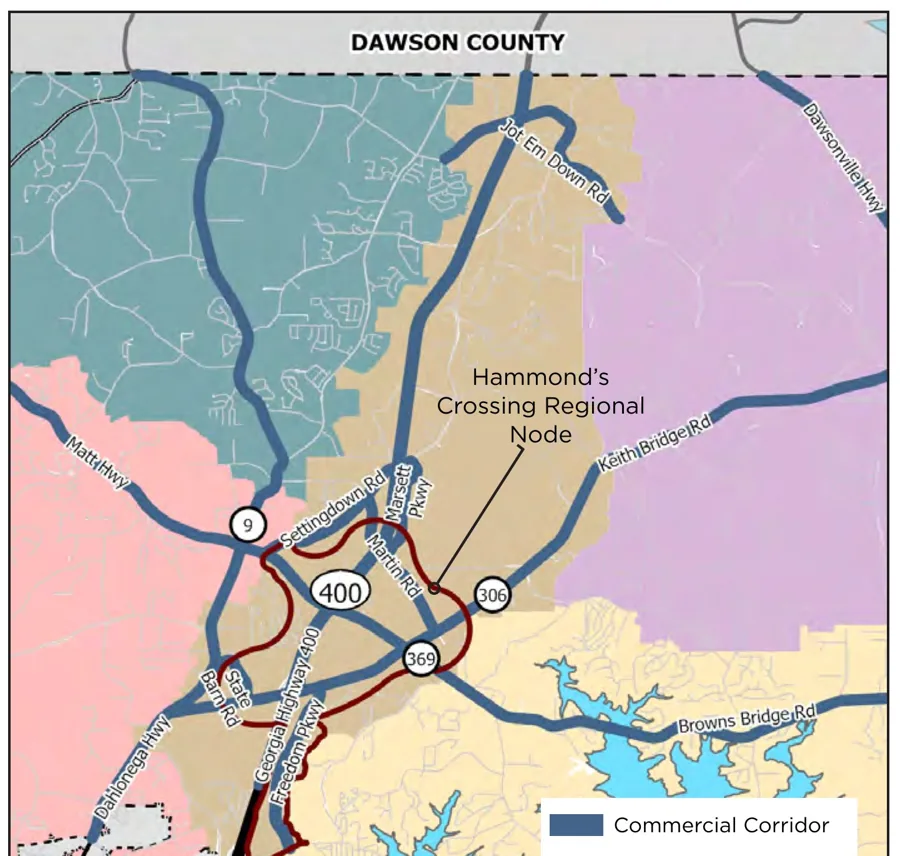 North GA 400 character area map showing the Hammond's Crossing Regional Node