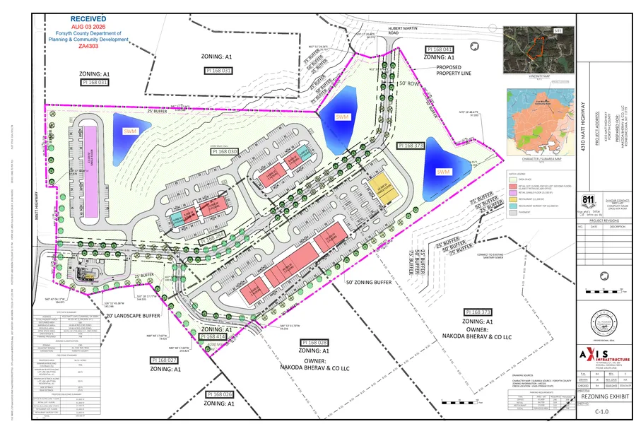 Concept plan for ZA4303, 4240, 4310 and 4330 Matt Hwy, Forsyth County
